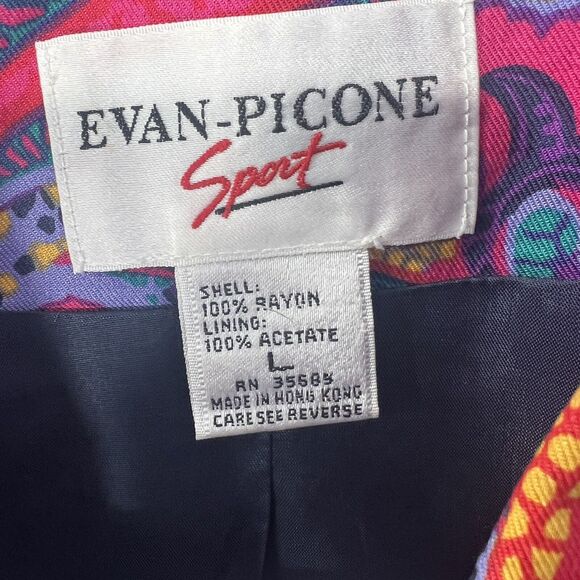 Vintage Evan Picone Sport Jacket Womens L Casual Paisley 1980s Korea - Picture 13 of 15